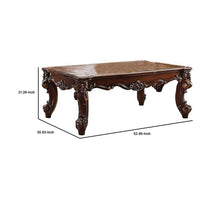 Coffee Table, 36 Inch Rectangular Top, Scrolled Legs, Brown  - BM177679