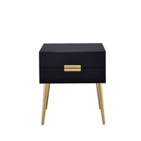Denvor Square End Table with Drawers, Black & Gold - AMF-84495