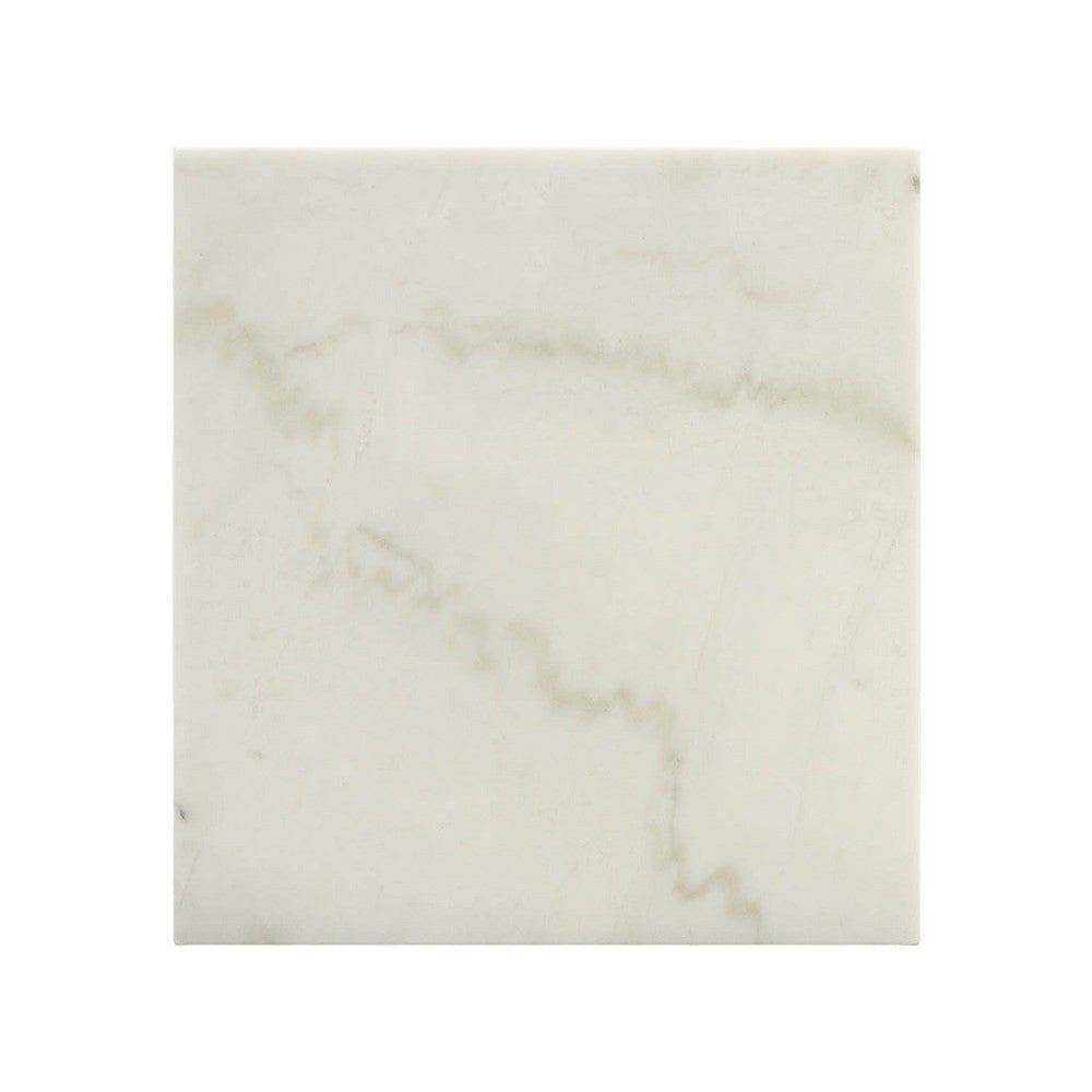 Marble Top Coffee Table with Hairpin Style Metal Legs, White and Black - AMF-84500