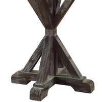 Marble Top End Table With Wooden Tri Pod Base, White And Espresso Brown - AMF-84547