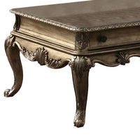 Wooden Rectangular Coffee Table with Cabriole Legs and Two Broad Drawers, Oak Brown - AMF-86030