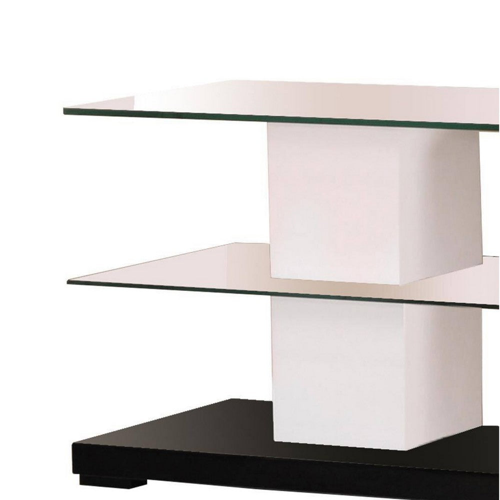Affable TV Stand, White & Black - AMF-91140