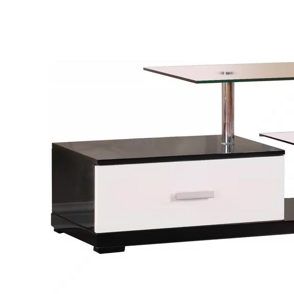Affable TV Stand, White & Black - AMF-91140