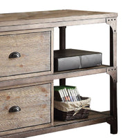 Wooden TV Stand, Weathered Oak Brown - AMF-91504