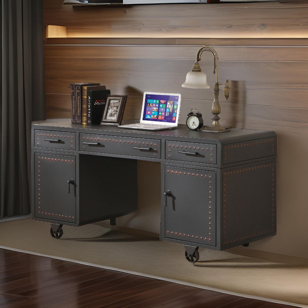Retro Metal executive Office Desk, Black - AMF-92430