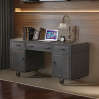 Retro Metal executive Office Desk, Black - AMF-92430