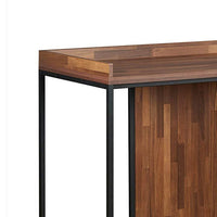 Wooden Top Desk With Rectangular  Metal  frame,  Walnut Brown & Sandy Black - AMF-92445