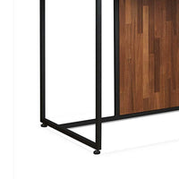 Wooden Top Desk With Rectangular  Metal  frame,  Walnut Brown & Sandy Black - AMF-92445