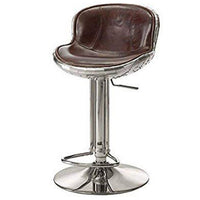 Astonishing Adjustable Stool with Swivel, Vintage Brown & Silver - AMF-96556