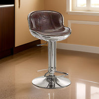 Astonishing Adjustable Stool with Swivel, Vintage Brown & Silver - AMF-96556