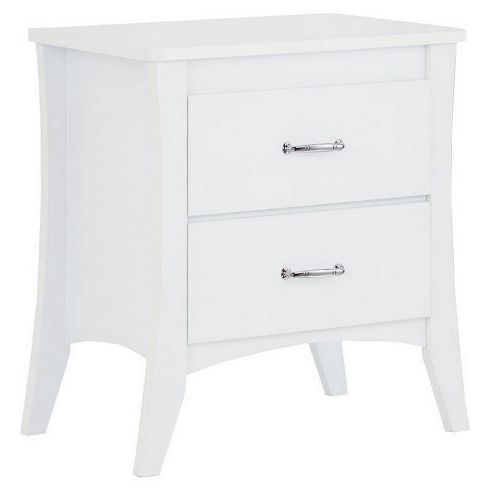 Contemporary Style 2 Drawers Wood  Nightstand By Babb, White - BM154624