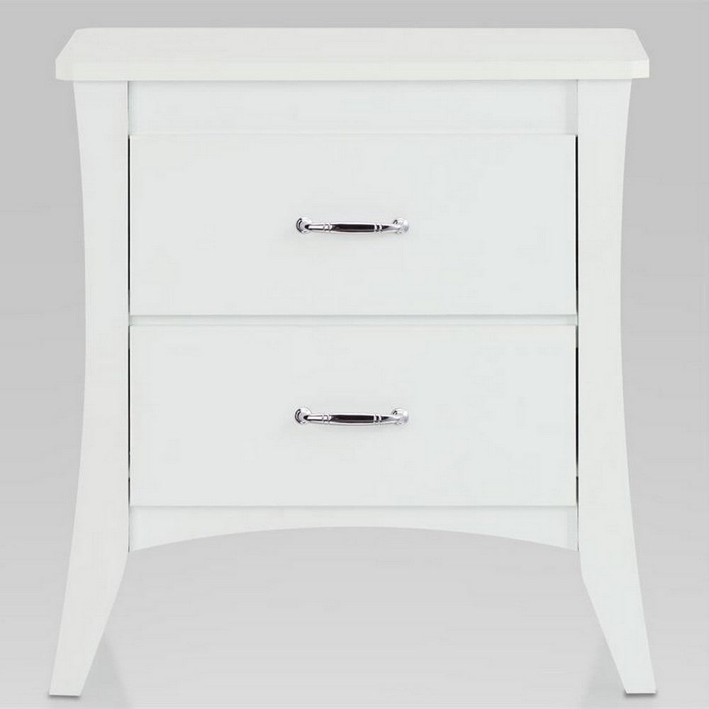 Contemporary Style 2 Drawers Wood  Nightstand By Babb, White - BM154624