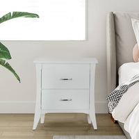 Contemporary Style 2 Drawers Wood  Nightstand By Babb, White - BM154624