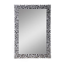 BM195982 - Wooden Backing Wall Decor with Faux Crystals Inlaid Border, Black and Clear