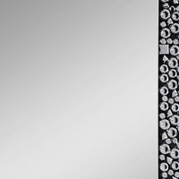 BM195982 - Wooden Backing Wall Decor with Faux Crystals Inlaid Border, Black and Clear