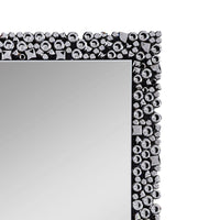 BM195982 - Wooden Backing Wall Decor with Faux Crystals Inlaid Border, Black and Clear
