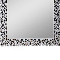 BM195982 - Wooden Backing Wall Decor with Faux Crystals Inlaid Border, Black and Clear