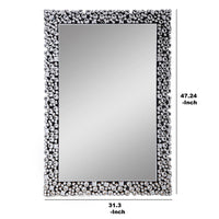 BM195982 - Wooden Backing Wall Decor with Faux Crystals Inlaid Border, Black and Clear