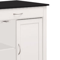 Kitchen Cart With Wooden Top, Black & White - AMF-98320