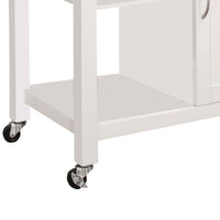 Kitchen Cart With Wooden Top, Black & White - AMF-98320