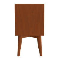 Mid Century 26 Inch Nightstand, 2 Drawers, Mahagony Wood Chestnut Brown - BM172817