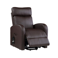 Power Lift Recliner Chair with Faux Leather and Wired Controller, Brown - BM251042