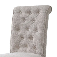 Side Chair with Button Tufted Backrest, Set of 2, Beige - BM251116