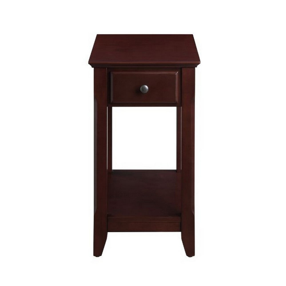 Accent Table with 1 Drawer and Bottom Shelf, Brown - BM251128