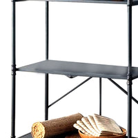 3 Tier Foldable Serving Cart with Pipe Style Frame, Gray - BM251149