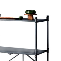 3 Tier Foldable Serving Cart with Pipe Style Frame, Gray - BM251149