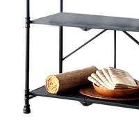 3 Tier Foldable Serving Cart with Pipe Style Frame, Gray - BM251149