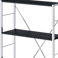 Bookshelf with X Shaped Crossbar Support, Black and White - BM251193