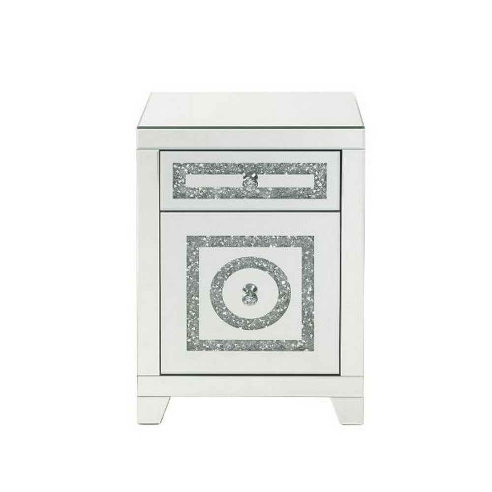 Accent Table with 2 Storage Drawers and Safety Top Feature, White - BM251213