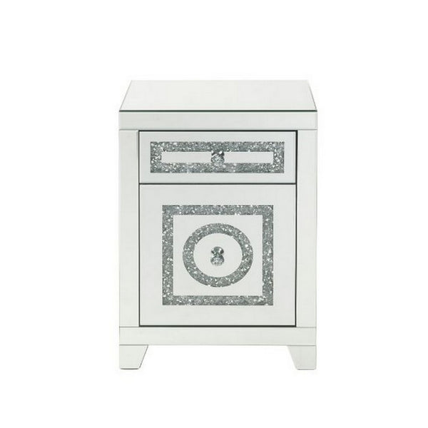 Accent Table with 2 Storage Drawers and Safety Top Feature, White - BM251213