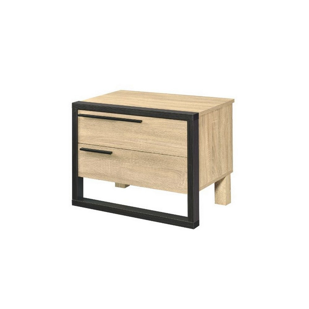 Accent Table with a Pull Out Tray and 2 Storage Drawers, Brown and Black - BM251223