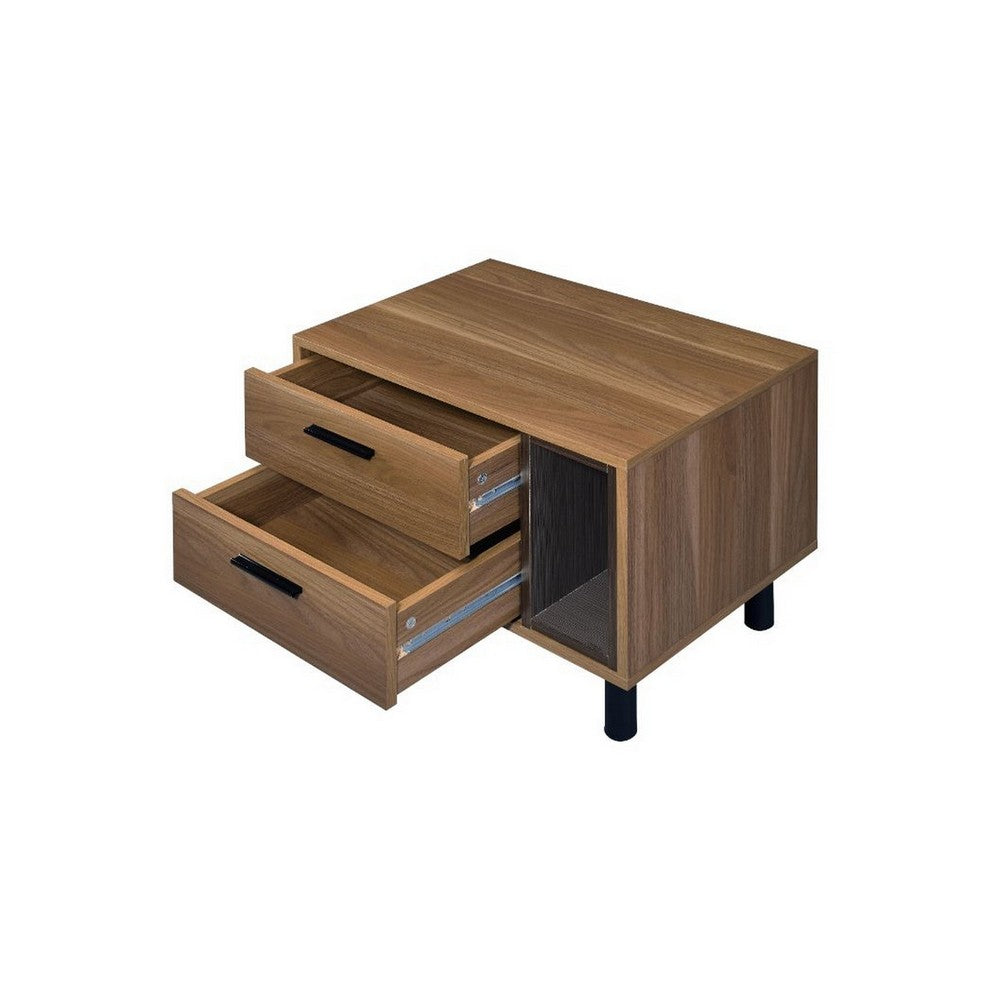 Accent Table with a Stlish Pull Out Tray, Brown and Black - BM251224