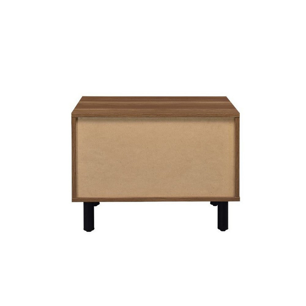 Accent Table with a Stlish Pull Out Tray, Brown and Black - BM251224