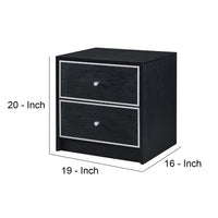 Accent Table with 2 Storage Drawers and Intricate Trimming, Black - BM251225