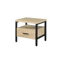 Accent Table with Metal Leg and 1 Tier Shelf,Brown and Black - BM251227