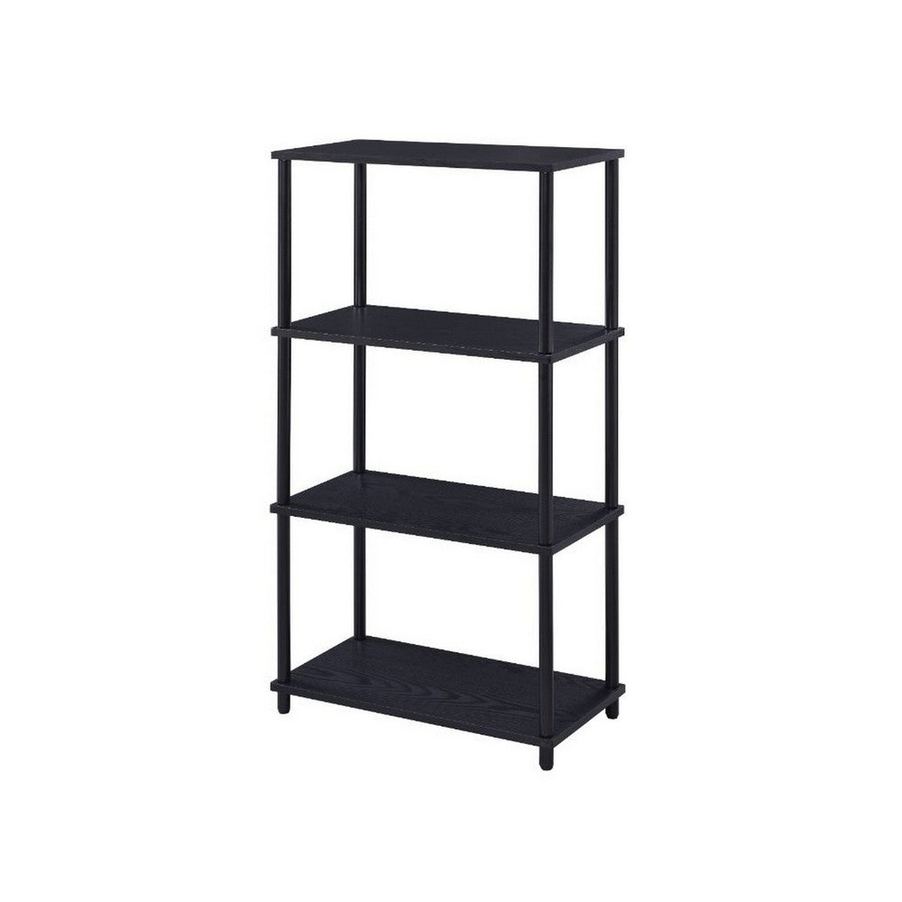 Bookshelf with Black Metal Frame, Black - BM251349