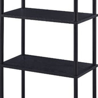 Bookshelf with Black Metal Frame, Black - BM251349