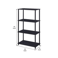 Bookshelf with Black Metal Frame, Black - BM251349