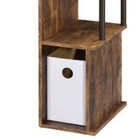 Computer Desk with Built In Bookshelf, Weathered Oak and Black - BM251351