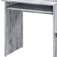 Computer Desk with Built In Bookshelf, Antique White and Black, Antique White and Black - BM251352