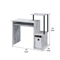 Computer Desk with Built In Bookshelf, Antique White and Black, Antique White and Black - BM251352