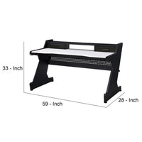 Gaming Table with Cup Holder and Headset Rack, Black and White - BM251361