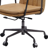 Office Chair with Channel Tufting, Rum and Black - BM251366