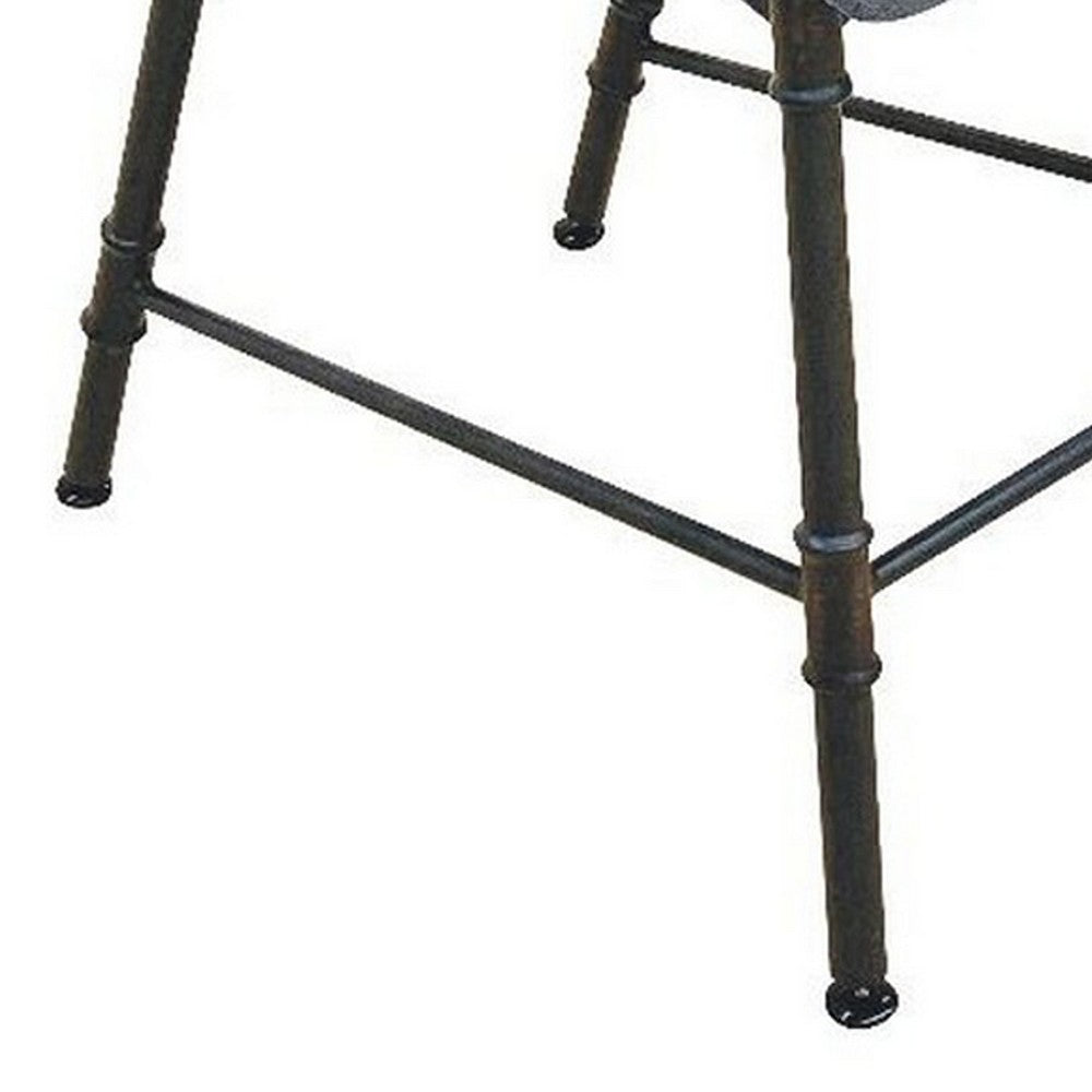 Office Chair with Cushioned Seat and Industrial Metal Pipe Legs, Gray - BM251385