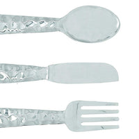 Artistic Cutlery Wall Decor In Metal, Set of Three, Silver - BM01021