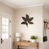 Benzara Metal Wall Decor Palm Leaf Green and Brown - BM07982